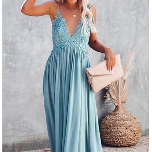 Crochet bodice maxi dress